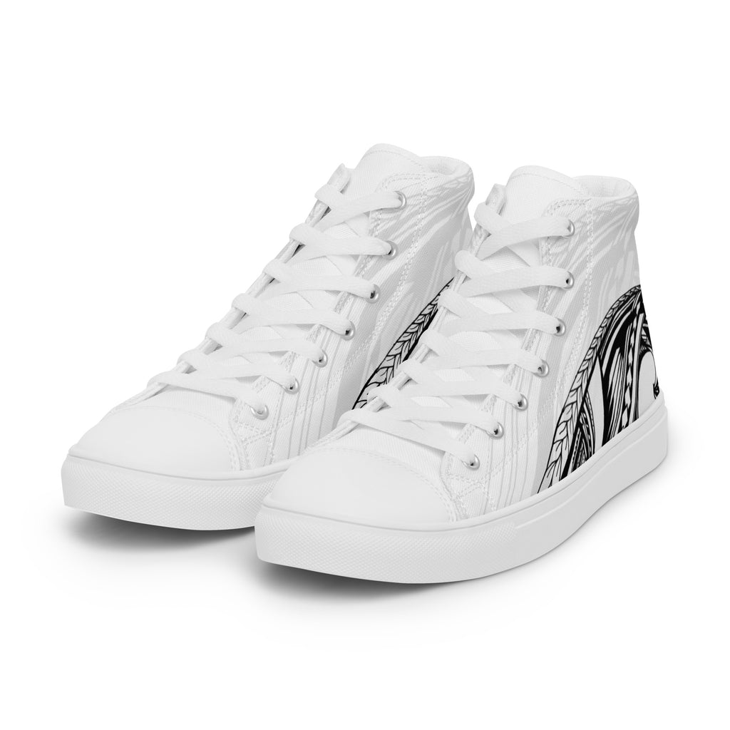Samoan Wave Women’s high top canvas shoes