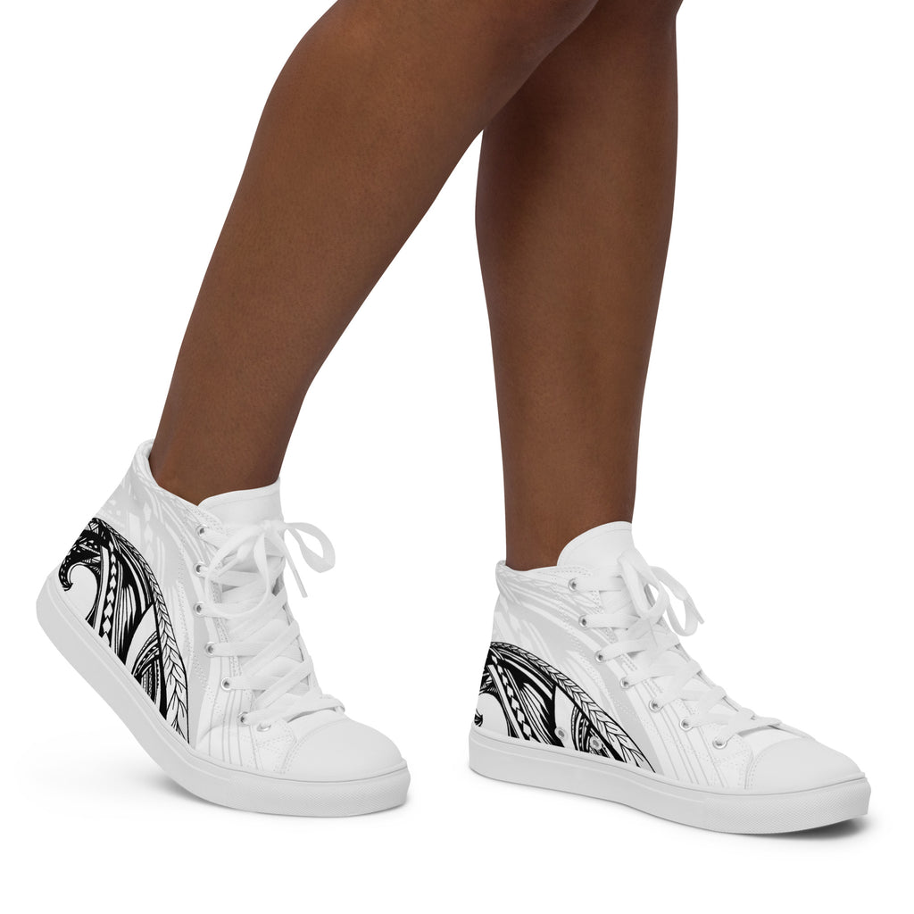 Samoan Wave Women’s high top canvas shoes