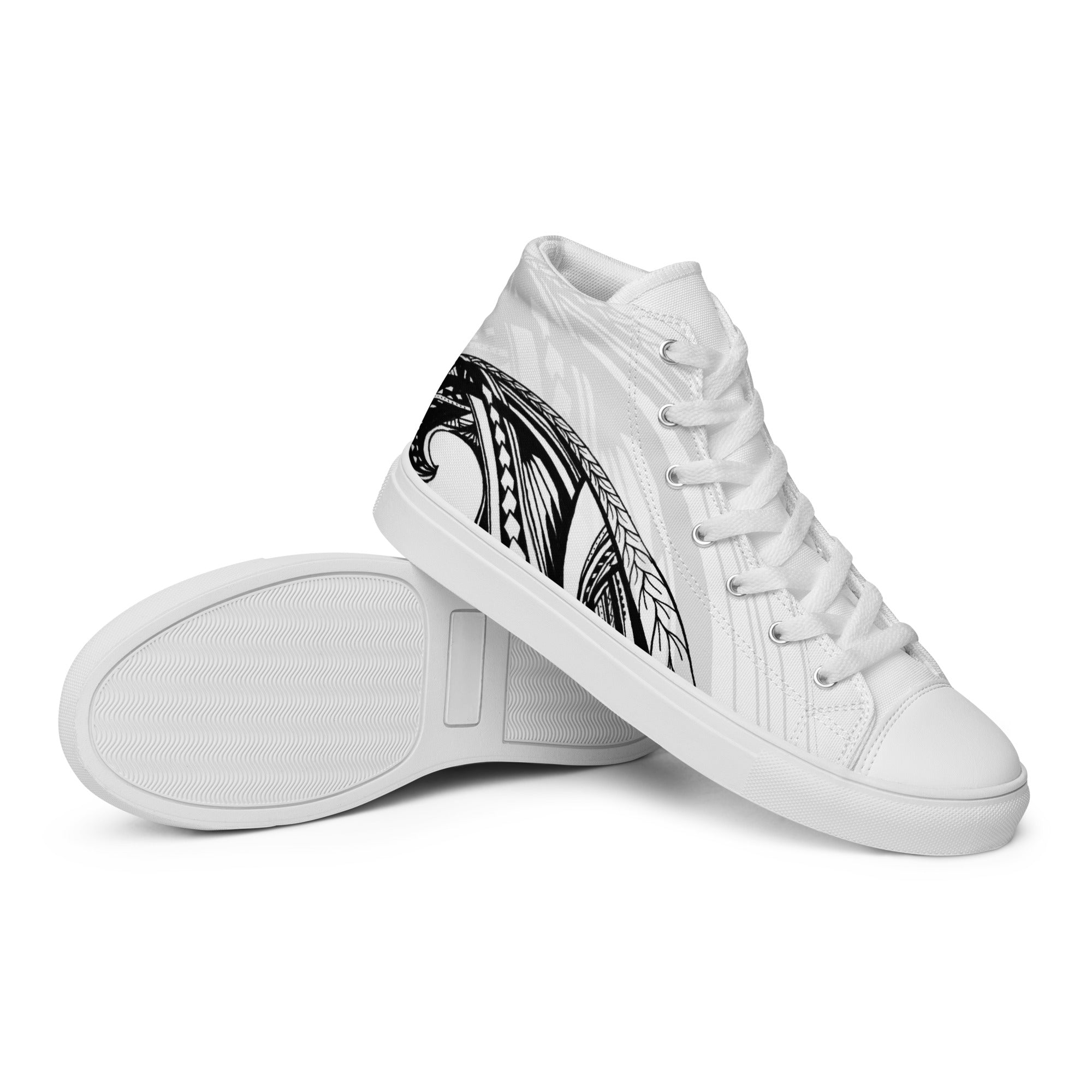 Samoan Wave Women’s high top canvas shoes